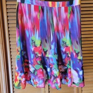 Melanie Lyne Flowy Colorful Abstract Skirt